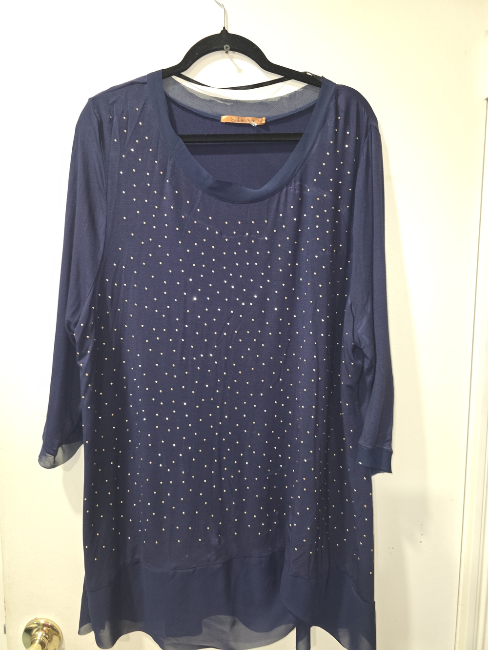 Belldini Navy Blue Studded Long Sleeve Tunic